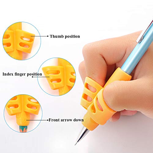 Echaprey Silicone Pencil Grips New Design Ergonomic Training Children Pencil Holder Pencil Writing Aid Grip Posture Correction Tool (6Pcs)