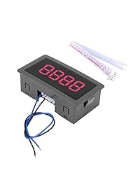 DC 12 V LED Medidor Digital de contador de 4 dígitos 0   9999 arriba abajo Plus minus con cable (rojo dígitos)