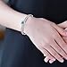 Menton Ezil 18K White Gold Princess Bangle Bracelets With Crystal Women Fashion Jewelry - Gift of Love (Blue)