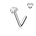 Amelia Fashion Heart Nose Stud Ring L Bend 316L Surgical Steel (CHOOSE SIZE)
