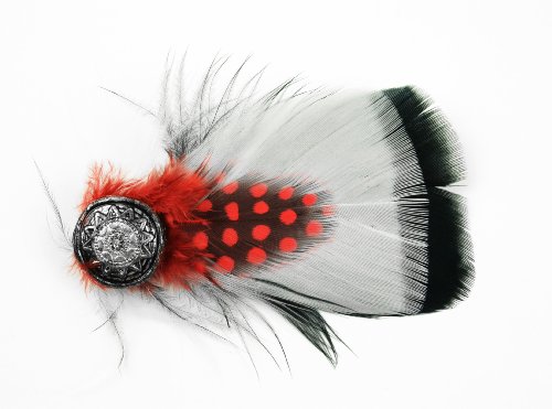 Hat D&Eacute;Cor Embellishment, 12705 Turkey/guinea Feather Hat Decor Pin