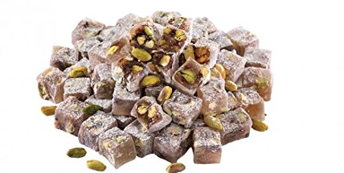 Luxury Double Roasted Turkish Delight w/ Pistachio Gourmet Gift Box Taste the Unique, ORIGINAL Most Prestigious Turkish Delight / Gift Box (35-40 Pcs/16 Oz) - Mughe Gourmet