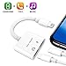 Etre Jeune Dual Adapter Splitter for Headphones and Charger, 2 in 1 Headphone Audio Aux Cable Compatible for iPhone X/ 7/7 Plus/ 8/8 Plus, Support Music Control/Phone Call