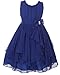 Little Girls Sleeveless Yoryu Chiffon Rhinestone Party Easter Flower Girl Dress