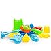 Fun Central 15 pc Beach Sand Toy Set in Zippered Bag for Toddlers & Kids - includes Beach Molds, Bucket & Shovel Tools