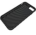 iPhone 7 Case, Bastex Hybrid Slim Fit Black Rubber Silicone Cover Hard Plastic Grey Brushed Metal Design Kickstand Case with Hidden Credit Card Slot for Apple iPhone 7