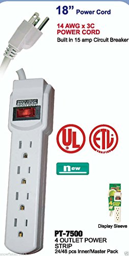 4 OUTLET POWER STRIP WITH 18