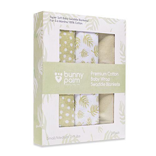 image for Bunny Palm Swaddle Blanket, Newborn Baby Swaddle Wrap Set, 3 Pack Prem