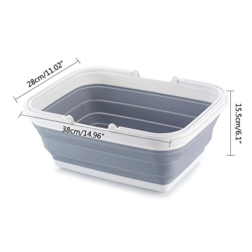 Pawaca Portable Collapsible Basket, Multifunctional Foldable Silicon Dish Tub, Home or Outdoors Storage for Fruit, Vegetables, Snacks, Drinks - Thumbnail 6