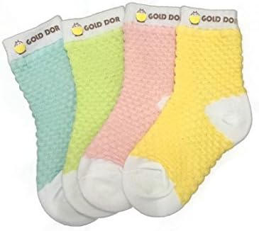 FlyingP 4Pairs Unisex Baby Boys Girls Toddler Ankle Socks Soft No-Show Crew Boat Socks Stretch Knit Footsocks sneakers (12-24 months)