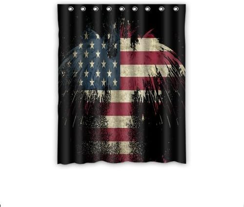 Personalized Custom American Eagle Flag Window Curtain / Drapery / Panels / Treatment Thermal Insulated Blackout Window Curtains 52 "x 63" Inch Home Decoration