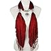 Huan Xun Women's Retro Heart Pendant Jewelry Necklace Wrap Scarves