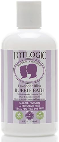 TotLogicBest Sulfate Free Bubble Bath, Kids & Baby Safe - 8 oz, with Calming Lavender, Natural, Gentle & Hypoallergenic, Rich in Antioxidants & Botanicals, No Parabens, No Phthalates, No Sulfates