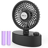 OPOLAR Mini Oscillating Desk Fan with 5200 mAh Capacity, USB Personal Tabletop Fan with Stepless Speed Regulation, Whisper Quiet, Strong Wind, Swiveling Cooling Fan for Office Home
