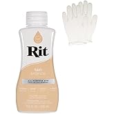 Rit Dye &ndash; Liquid Fabric Dye for Crafting, Clothing, and D&eacute;cor &ndash; 8 oz. Bottle &ndash; Tan (Gloves Included)