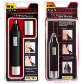 Front and back of MANGROOMER PRO Essential Nose and Ear Trimmer packaging