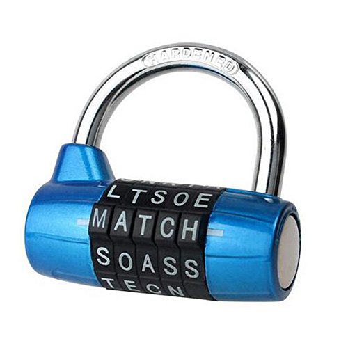 Blue Gym Locker Lock 5 Letter Combination Lock Password Sturdy Security 