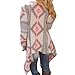 WLLW Women Cotton Geometric Print Casual Cape Cloak Thin Cardigan Coat