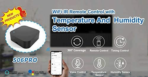WIFI IR Remote Control Hub Smart Home Universal IR Blaster Repeater Hub con sensor de temperatura y humedad Control remoto inalmbrico a travs de Smart LifeTuya APP Compatible con Alexa Google Home