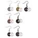 Earring Wire Hooks, 28 Pieces 7 Colors Dangle Tray Earring Settings with 12mm Glass Cabochon Clear Dome for DIY Jewelry Making (Colorful)