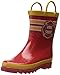Puddle Play Kids Boys' Fire Chief Printed Waterproof Easy-On Rubber Rain Boots (9 M US Toddler)