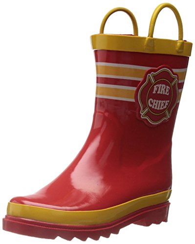 Little Boy's Fire Chief Rain Boots Sizes Infant, Toddler, Little Kids, (8 M US Toddler)