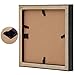 Golden State Art, 6x6 Black Photo Frame-Display Photos 4x4 with White Mat or 6x6 without Mat - Solid Wood, Real Glass, 1-Pack (Wall Display)
