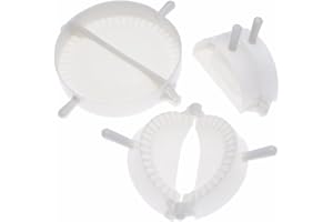 Dumpling Maker Mold, 3Pcs Plastic Press for Dough Pie Ravioli, Creative Kitchen Tool White