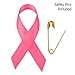 LaRibbons Hot Pink Satin Awareness Ribbons - Bag of 200 Fabric Ribbons/Safty Pins