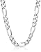 Amazon Collection Men's Sterling Silver Italian Solid Figaro Link-Chain Necklace