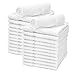 TALVANIA Washcloths Towels 24 Pack Super Absorbent Terry Towel 100% Ring Spun Cotton White Wash Cloth with Border Design Ideal for Face Wash Multi-Purpose Gym Spa Home Bath Towel 12