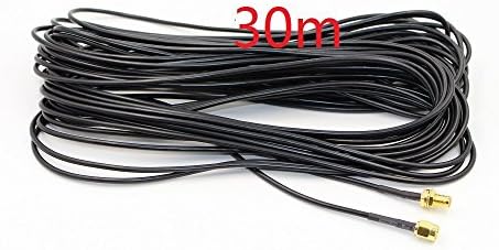 EMeskymall 30M / 100ft WiFi WAN Router Wi-Fi Antenna RP-SMA Male to RP-SMA Female Extension Cable