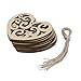 NUOLUX Heart Shaped Wooden Hanging Ornament Decoration with String 10pcs