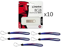 Kingston Flash Drive 10 Pack DTSE9H/8GB DataTraveler USB 2.0 Thumb Drive Pen Drive Jump Drive with (5) Everything But Stromboli Lanyards