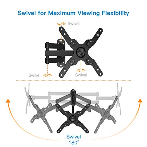image for PERLESMITH Full Motion TV Wall Mount Bracket for Most 13-39 Inch TVs &