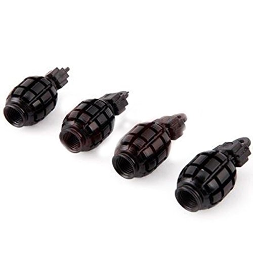 MeiBoAll 4 pcs Car Truck Motorcycle Bike Grenade Aluminum Tire Wheel Valve Stem Caps