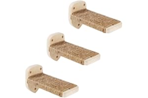 QYINXIU 3PCS CAT Wall Steps, Climbing Mounted Furniture, CAT Wall Furniture Set with Jute Rope for Scratching, KNEADING, Clim