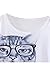 Cutiefox Womens Cat With Glasses Print Batwing Sleeve T Shirts Top,Print No.11,One Size