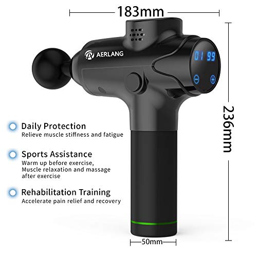 image for AERLANG Handheld Percussion Massage Gun, Deep Tissue Noiseless Massage