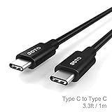 USB 3.1 Type C Cable, Type C to Type C, JOTO USB-C 3.1 Type-C Male to Type C Male Charging Cable Data Cable for Apple New MacBook, Chromebook Pixel, and more (Type C Male to Male, Black, 3.3ft/1m)