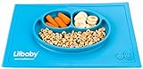 Placemat and Plate Suction Silicone by Lilbaby (Smiley Face, Light Blue)