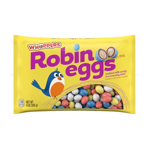 WHOPPERS ROBIN EGGS MALTED MILK BALLS, EASTER CANDY BAG, 9 OZ