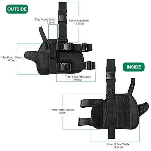 Tactical Pistol Leg Holster, Adjustable Airsoft Gun Drop Thigh Holster