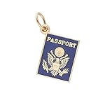 Rembrandt Charms, Blue Passport, 22k Yellow Gold