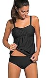 Zalalus Women's Summer Swimwear Underwire Tankini Top and Bottom Set Swimsuit