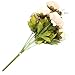 Kangnice Vintage Artificial Peony Silk Flowers Bouquet Wedding Room Floral Decor DIY, Beige and Pink