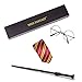 MISS FANTASY Wand Set for Halloween Cosplay Party Costume Accessories for Dress Up Party Wands Set Include Wand Tie Eyeglass (Wand Set)