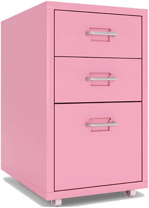 Amazon Com Hlr File Cabinets File Cabinet 3 Layer Drawer Mobile Office Cabinet File Cabinet Commercial Storage Cabinet Fully Assembled Except Casters For Office Color Pink Ååº¦ Thickness 0 8mm Home Kitchen
