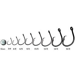 Saltwater Heavy Duty Live Bait Hook,Size 1/0-24/0
