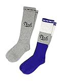 Victoria's Secret PINK! Knee High Socks 2 Pairs Brilliant Ink/Grey Marled